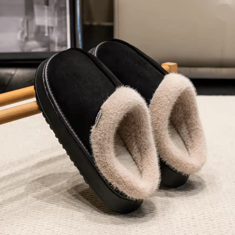 Fluffy Winter Slippers For Men With Thick Sole And Warm Fur Lining 2