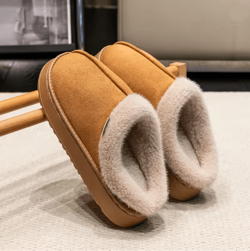 Fluffy Winter Slippers For Men With Thick Sole And Warm Fur Lining 4