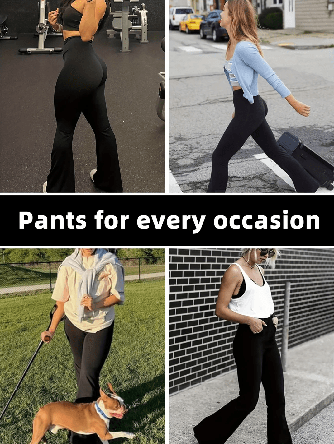 High Waisted Flared Pants For Women Slim Fit Wide Leg Trousers 2
