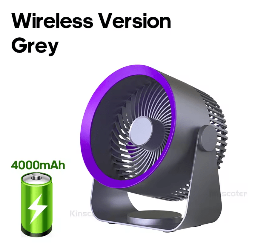 Portable Electric Fan With Wireless Circulator For Home Desktop Wall Or Ceiling Use 4