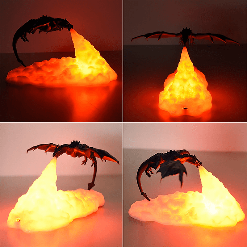 3D Dragon LED Lamp USB Rechargeable Fantasy Night Light For Gaming And Decor 3