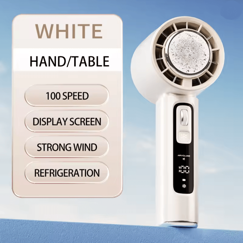 Portable Handheld Fan With Semiconductor Cooling USB Rechargeable 4000mAh Battery 4