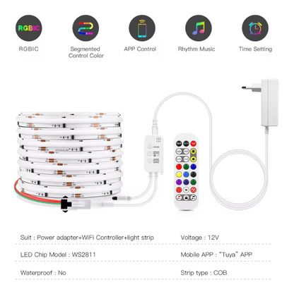 Smart WiFi RGB LED Strip Lights With APP Control And Voice Compatibility 1