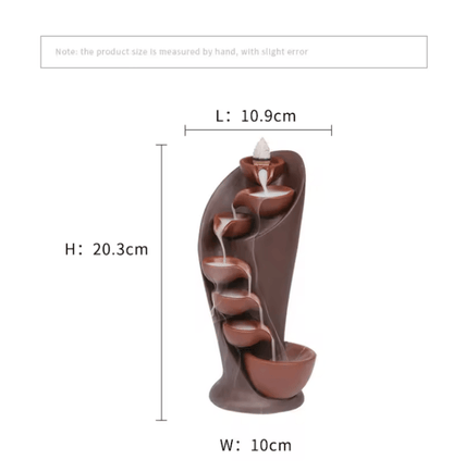 Handmade Ceramic Waterfall Incense Burner Torch Design For Relaxation And Home Decor 2