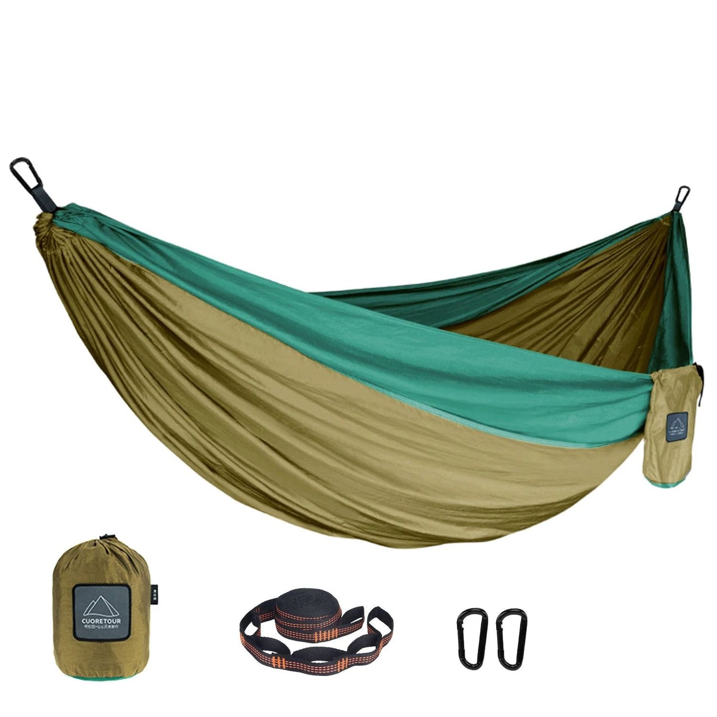 Portable Nylon Parachute Fabric Hammock for Outdoor Camping and Hiking
