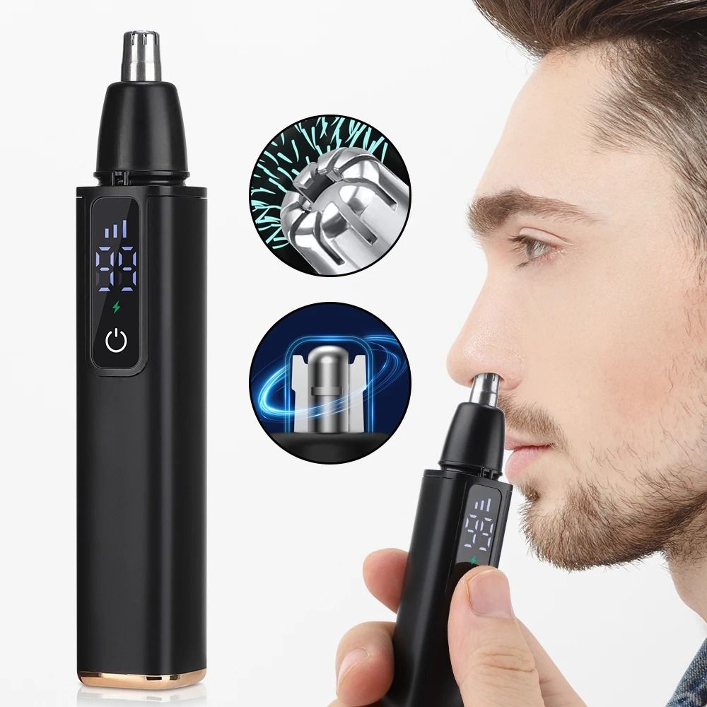 Rechargeable Electric Nose Hair Trimmer with Digital Display Multi-Function Hair Remover for Men and Women