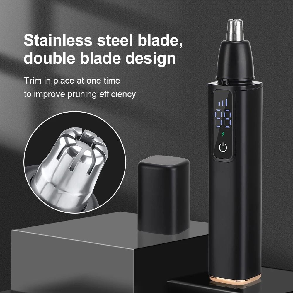 Rechargeable Electric Nose Hair Trimmer With Digital Display MultiFunction Hair Remover For Men And 2