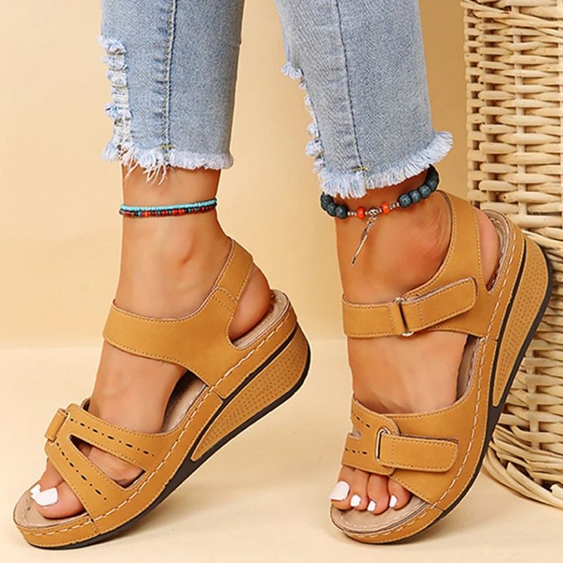 Summer Women Wedge Sandals Open Toe Soft Walking Shoes 2