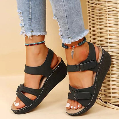 Summer Women Wedge Sandals Open Toe Soft Walking Shoes 4
