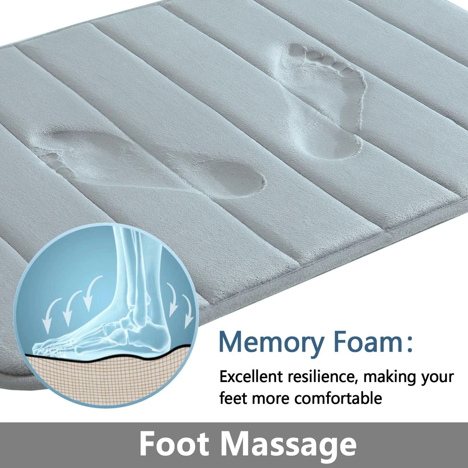 Super Absorbent Memory Foam Bath Mat Set Non Slip Bathroom Rug And Shower Room Doormat 9