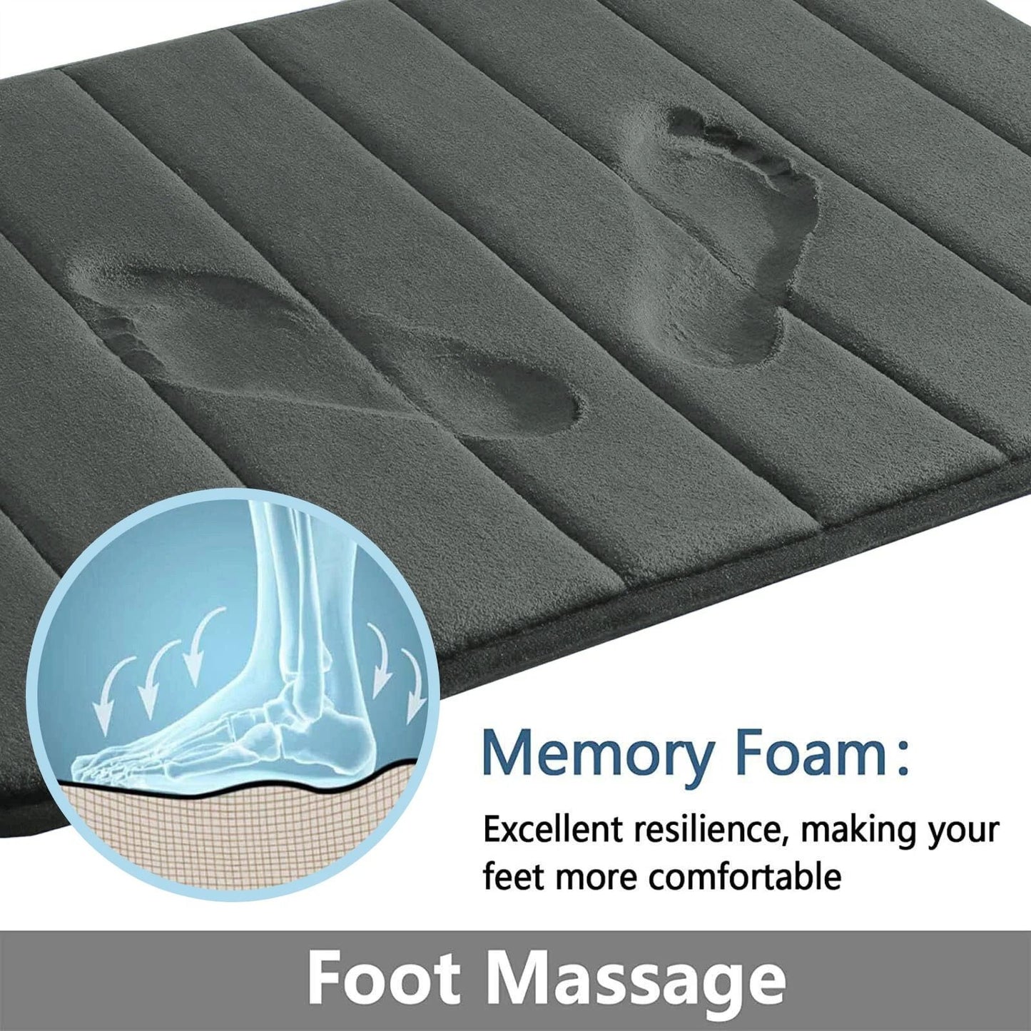 Super Absorbent Memory Foam Bath Mat Set Non Slip Bathroom Rug And Shower Room Doormat 8