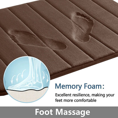 Super Absorbent Memory Foam Bath Mat Set Non Slip Bathroom Rug And Shower Room Doormat 11