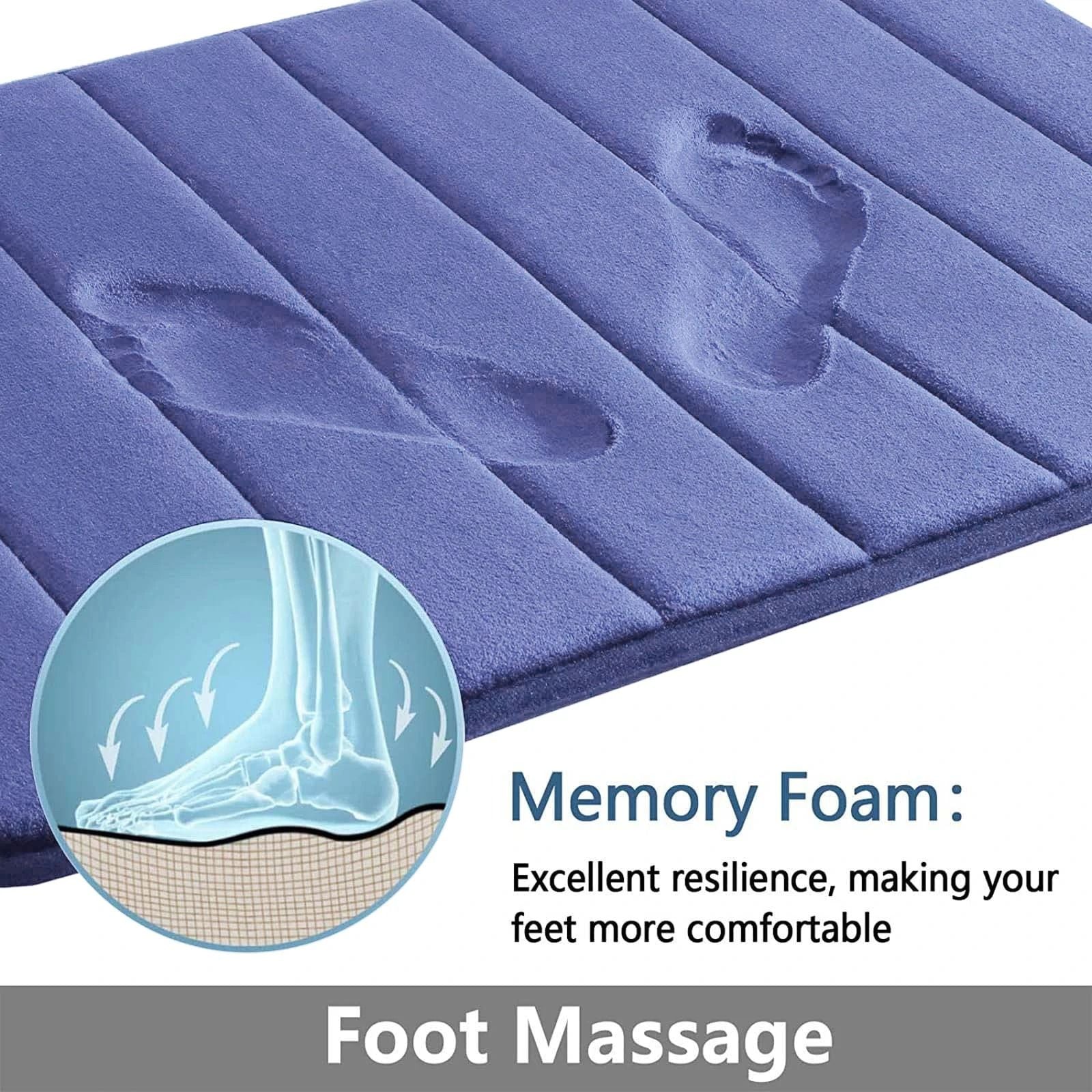 Super Absorbent Memory Foam Bath Mat Set Non Slip Bathroom Rug And Shower Room Doormat 12