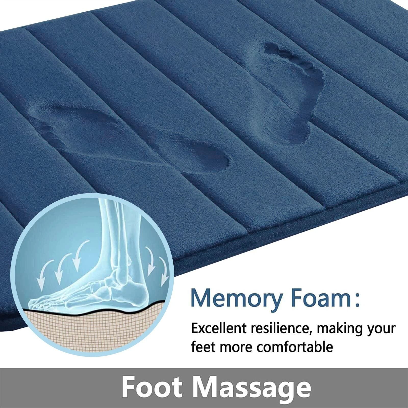Super Absorbent Memory Foam Bath Mat Set Non Slip Bathroom Rug And Shower Room Doormat 13