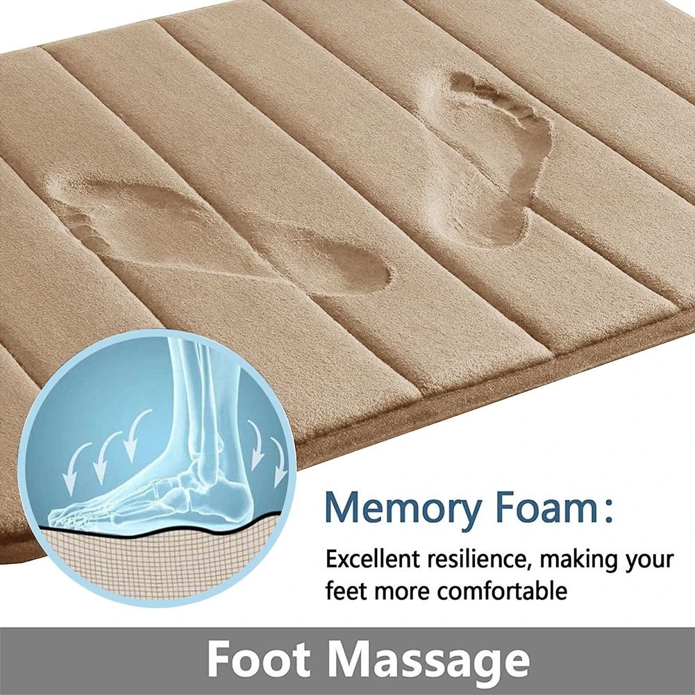 Super Absorbent Memory Foam Bath Mat Set Non Slip Bathroom Rug And Shower Room Doormat 14