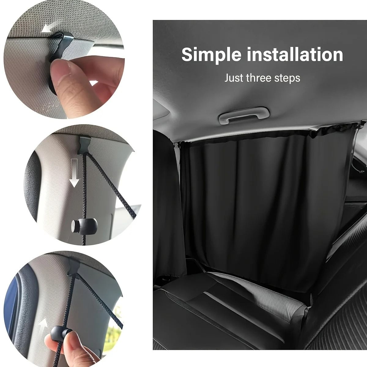 4 Piece Car Privacy Curtain Set  Window Shade For Travel Nap Camping And Night Driving 4