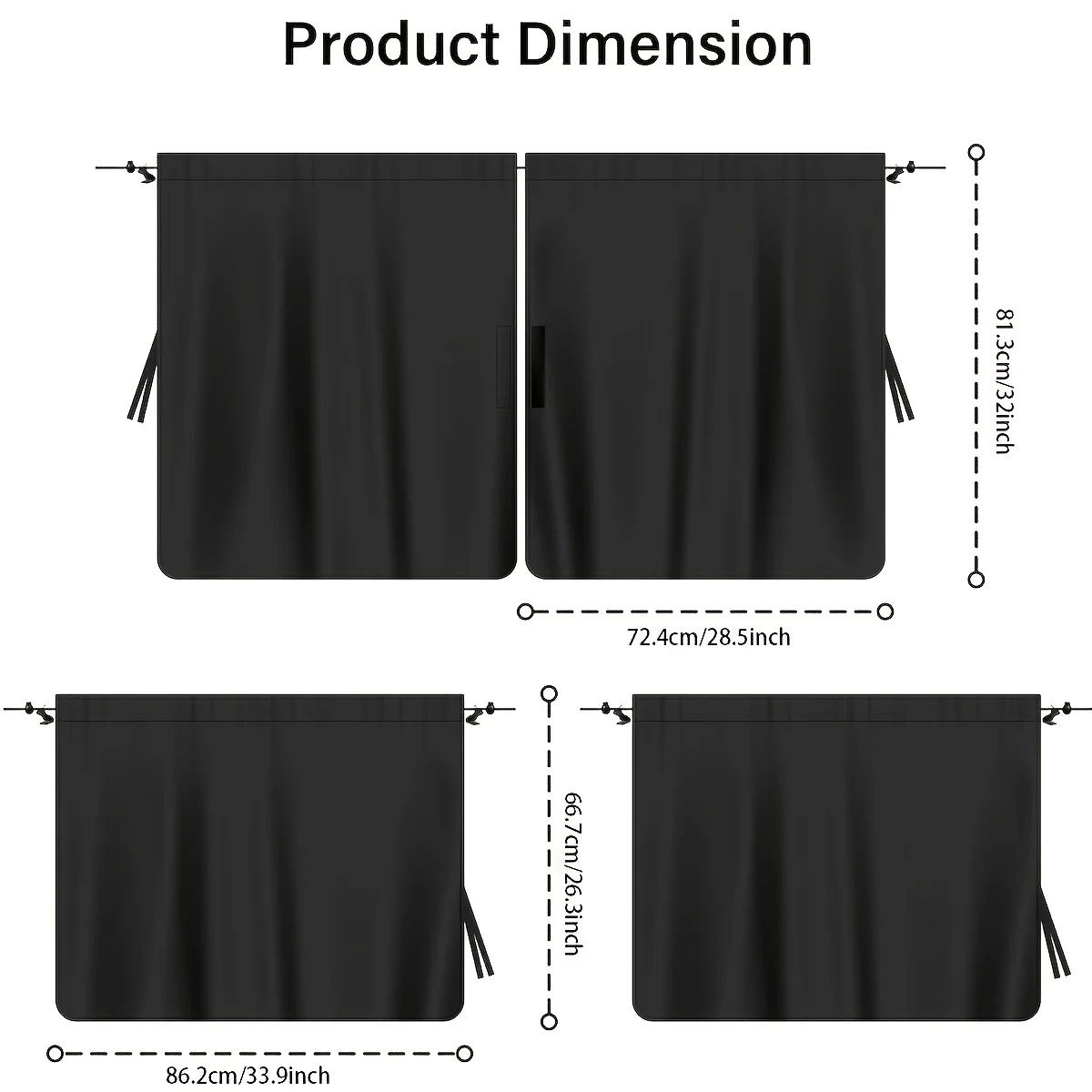 4 Piece Car Privacy Curtain Set  Window Shade For Travel Nap Camping And Night Driving 6