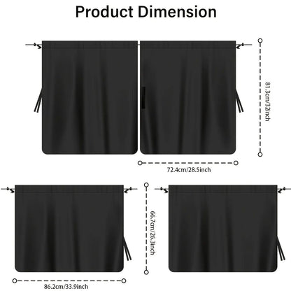 4 Piece Car Privacy Curtain Set  Window Shade For Travel Nap Camping And Night Driving 6