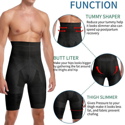 Men Tummy Control Shorts High Waist Slimming Shapewear Abdomen Belly Flat Body Shaper Leg Underwear 2