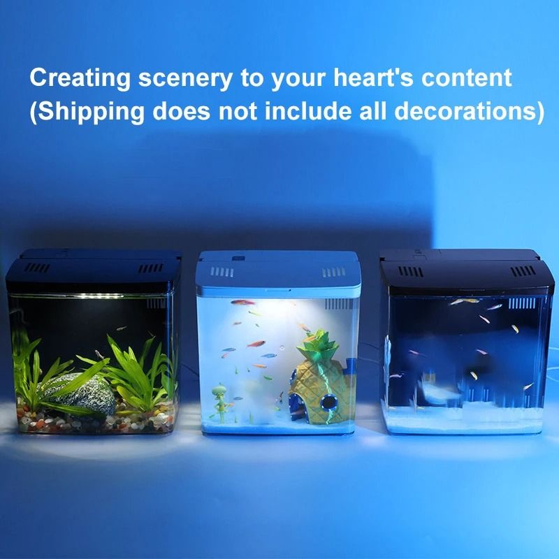 Fish Tank Living Room Small Mini Douyu Tank Household Tabletop Ecological Tank Self Circulating Bac 4