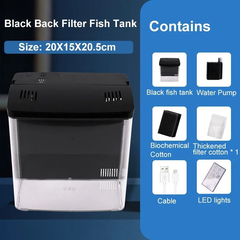 Fish Tank Living Room Small Mini Douyu Tank Household Tabletop Ecological Tank Self Circulating Bac 7