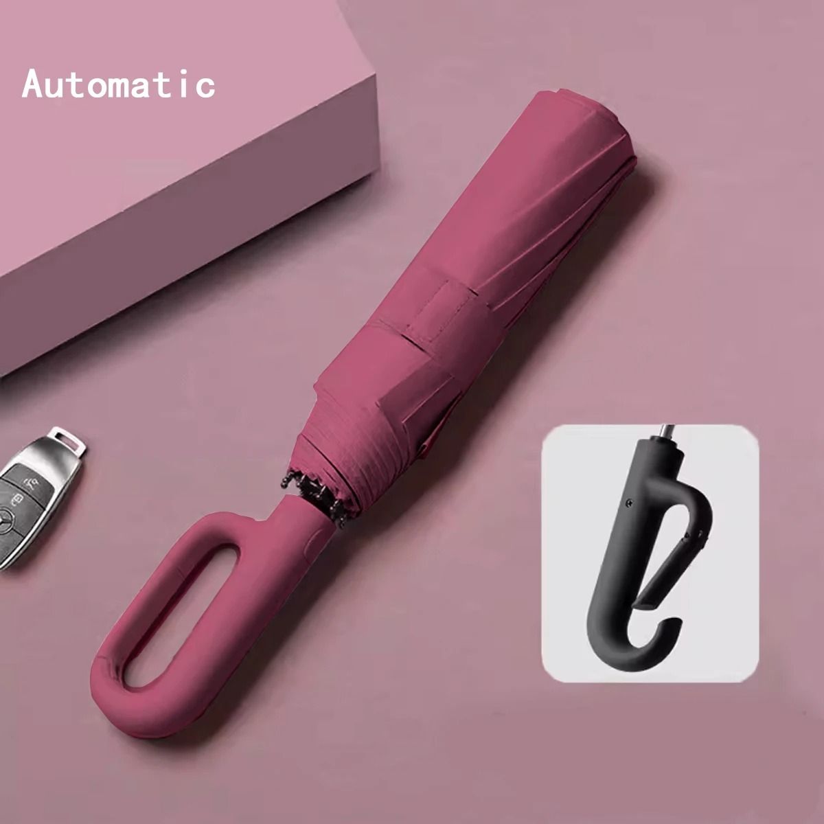 Fully Automatic Windproof Folding Umbrella  Portable Double Layer Design For Men And Women 15