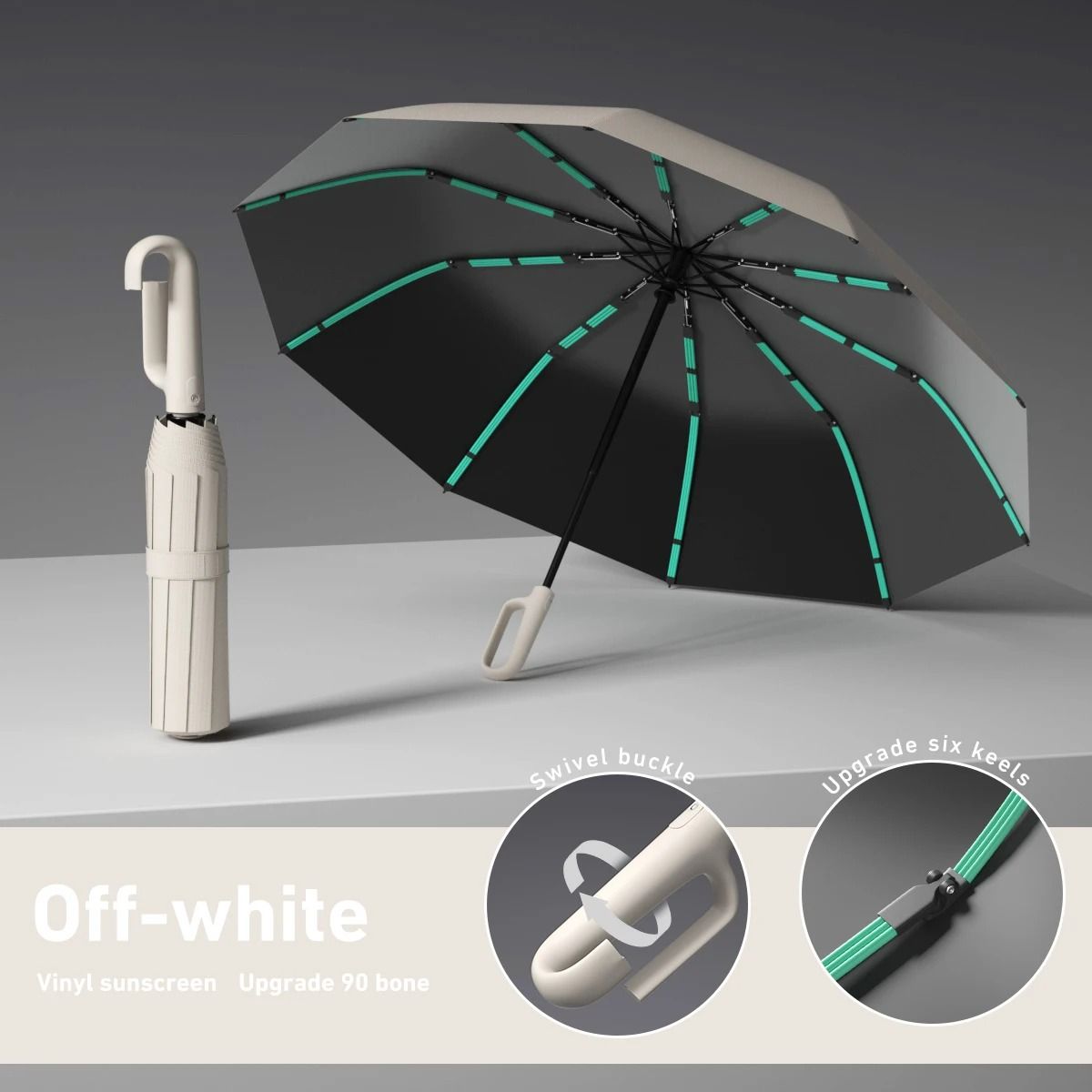 Fully Automatic Windproof Folding Umbrella  Portable Double Layer Design For Men And Women 20
