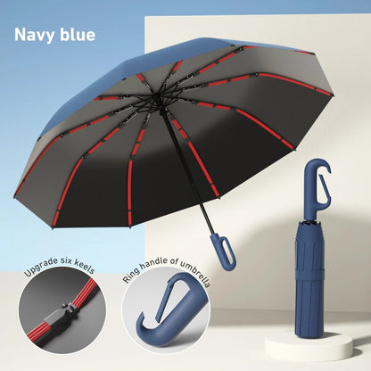 Fully Automatic Windproof Folding Umbrella  Portable Double Layer Design For Men And Women 21