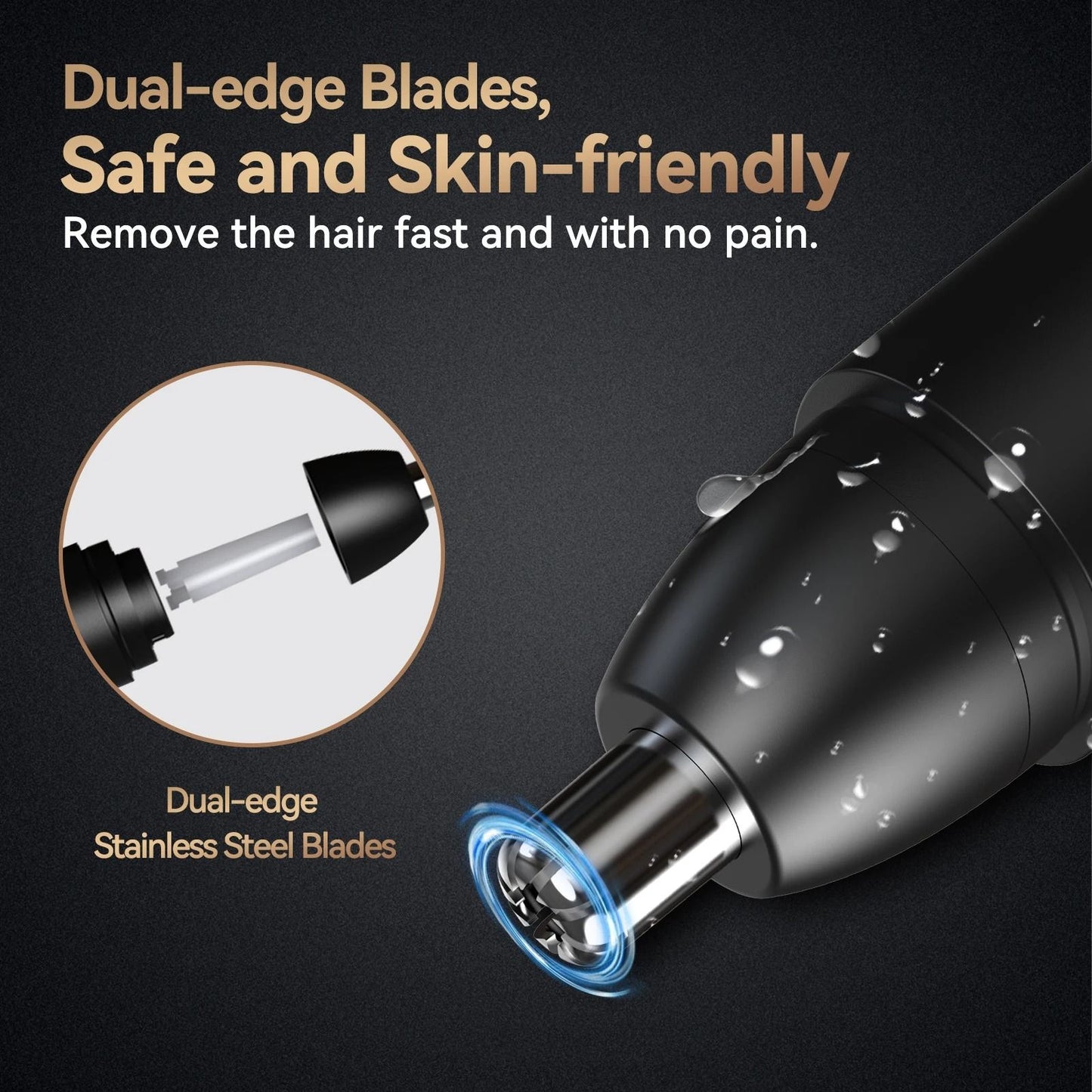 Rechargeable Nose Hair Trimmer 360 Dual Blade Painless Electric Groomer For Men 3