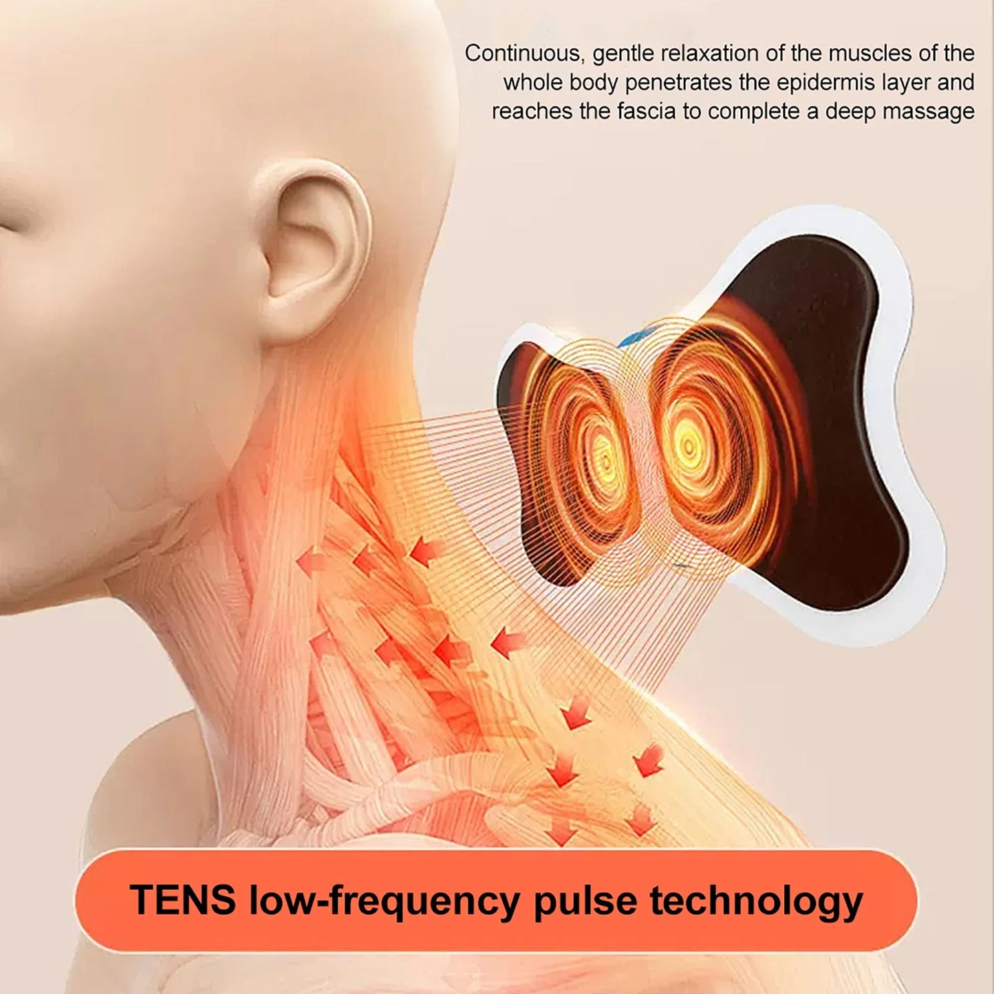 Mini Electric Neck Massager EMS Cervical And Back Muscle Relaxation Patch With 8 Modes 2