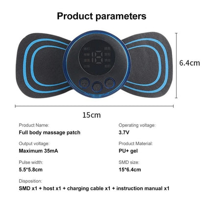Mini Electric Neck Massager EMS Cervical And Back Muscle Relaxation Patch With 8 Modes 6