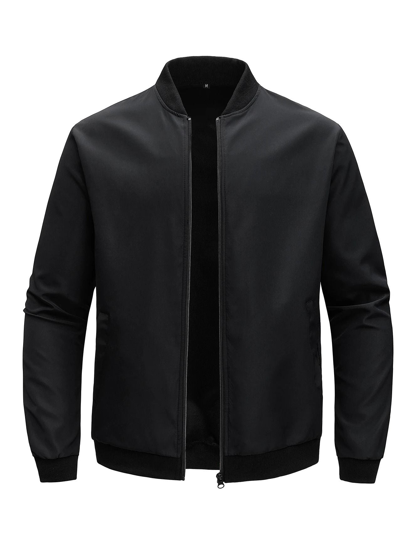 Mens Casual Baseball Collar Jacket  Lightweight Solid Color Business And Streetwear Coat 1