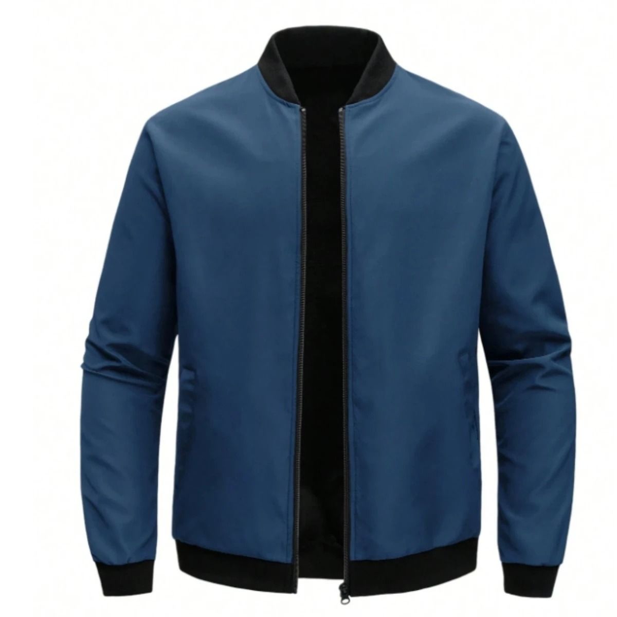 Mens Casual Baseball Collar Jacket  Lightweight Solid Color Business And Streetwear Coat 9