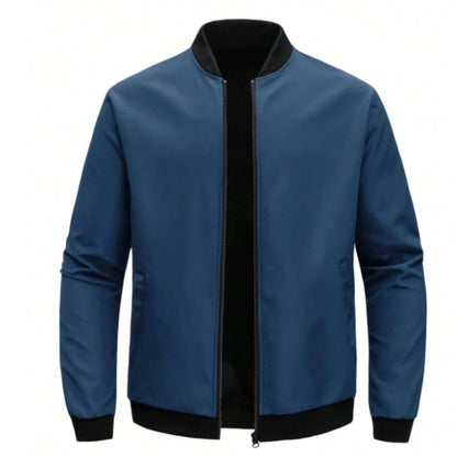 Mens Casual Baseball Collar Jacket  Lightweight Solid Color Business And Streetwear Coat 9