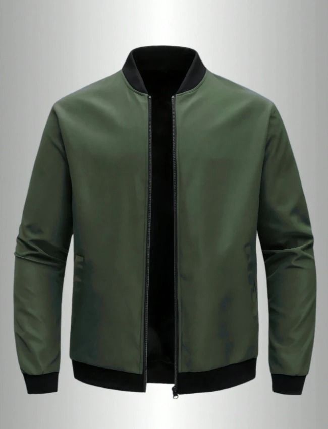 Mens Casual Baseball Collar Jacket  Lightweight Solid Color Business And Streetwear Coat 11