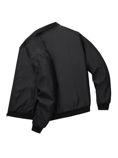Mens Casual Baseball Collar Jacket  Lightweight Solid Color Business And Streetwear Coat 2
