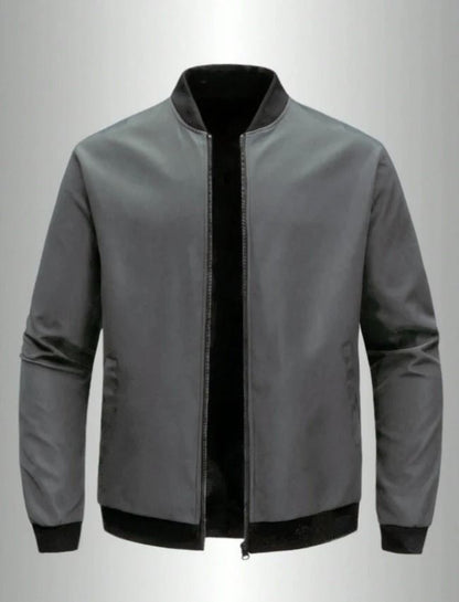 Mens Casual Baseball Collar Jacket  Lightweight Solid Color Business And Streetwear Coat 7