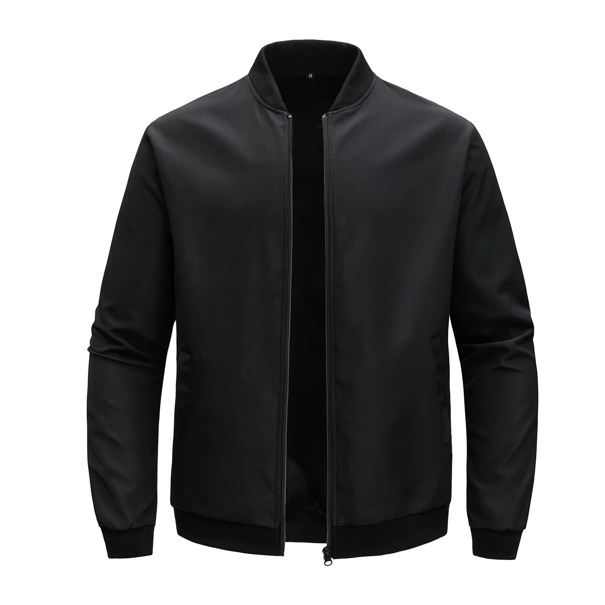 Mens Casual Baseball Collar Jacket – Lightweight Solid Color Business and Streetwear Coat