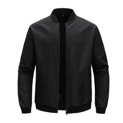 Mens Casual Baseball Collar Jacket – Lightweight Solid Color Business and Streetwear Coat