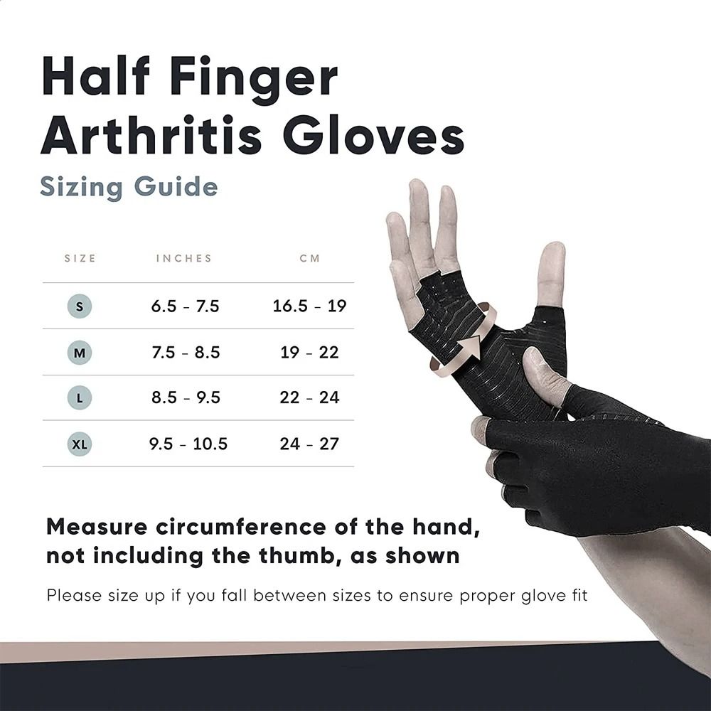 Copper Arthritis Compression Gloves Fingerless Pain Relief Support For Arthritis Carpal Tunnel Swel 1