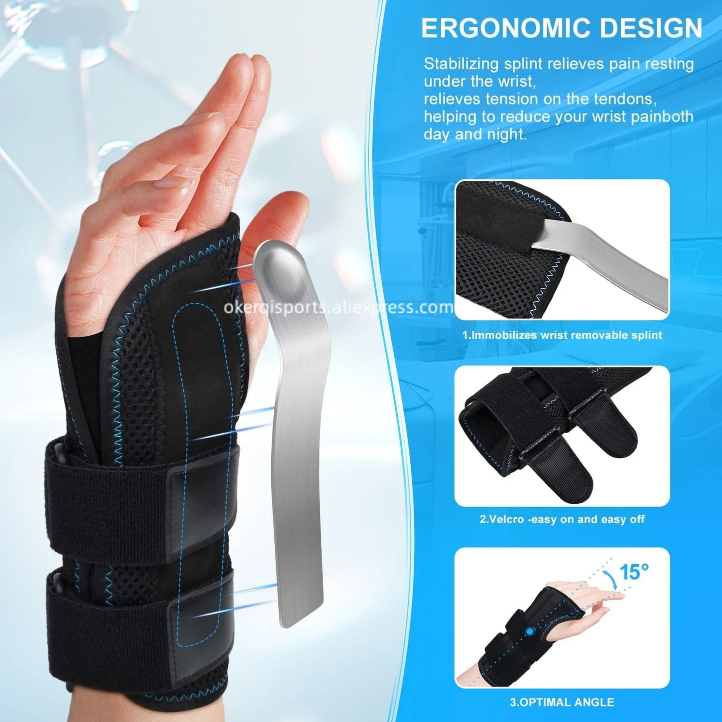 Adjustable Wristband Brace For Pain Relief And Sports Support 4