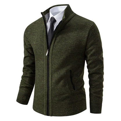 Autumn Winter Mens Casual Sports Coat Fleece Warm Zipper Cardigan 3