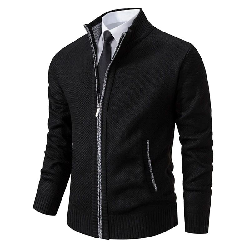 Autumn Winter Mens Casual Sports Coat Fleece Warm Zipper Cardigan 4