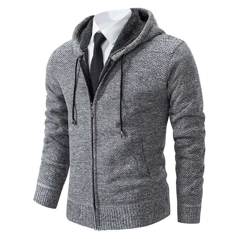 Autumn Winter Mens Casual Sports Coat Fleece Warm Zipper Cardigan 14
