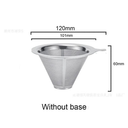 Reusable Coffee Filter Holder Double Layer Stainless Steel Coffee Tea Strainer 7