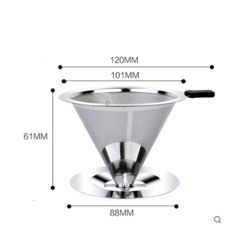 Reusable Coffee Filter Holder Double Layer Stainless Steel Coffee Tea Strainer 8