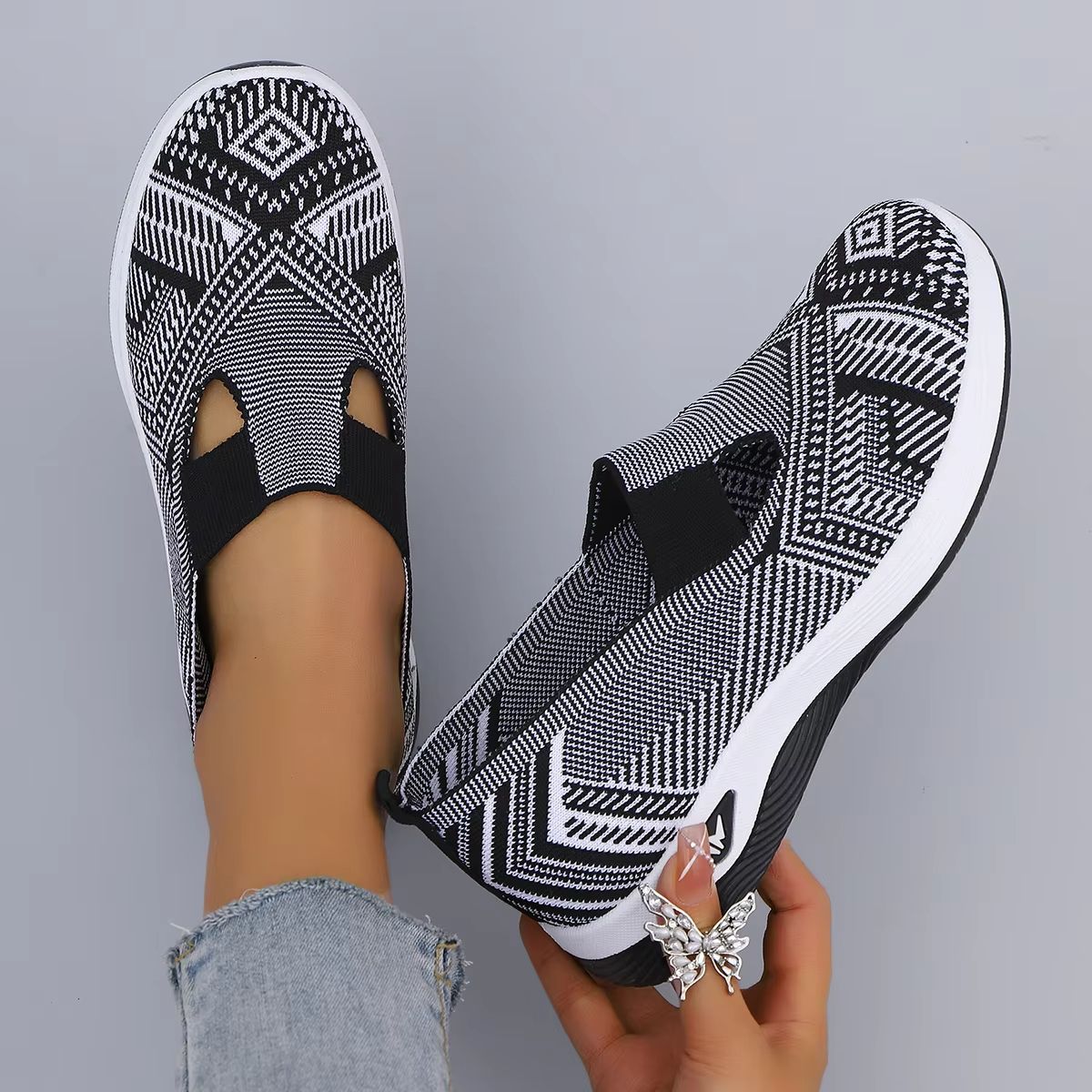 Women's Breathable Mesh Flat Sneakers – Lightweight Summer Casual Shoes