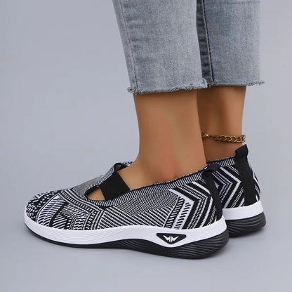 Womens Breathable Mesh Flat Sneakers  Lightweight Summer Casual Shoes 5