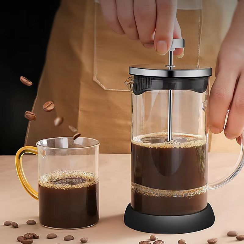 Premium Borosilicate Glass French Press Coffee Maker With Stainless Steel Filter  MultiUse For Coff 1