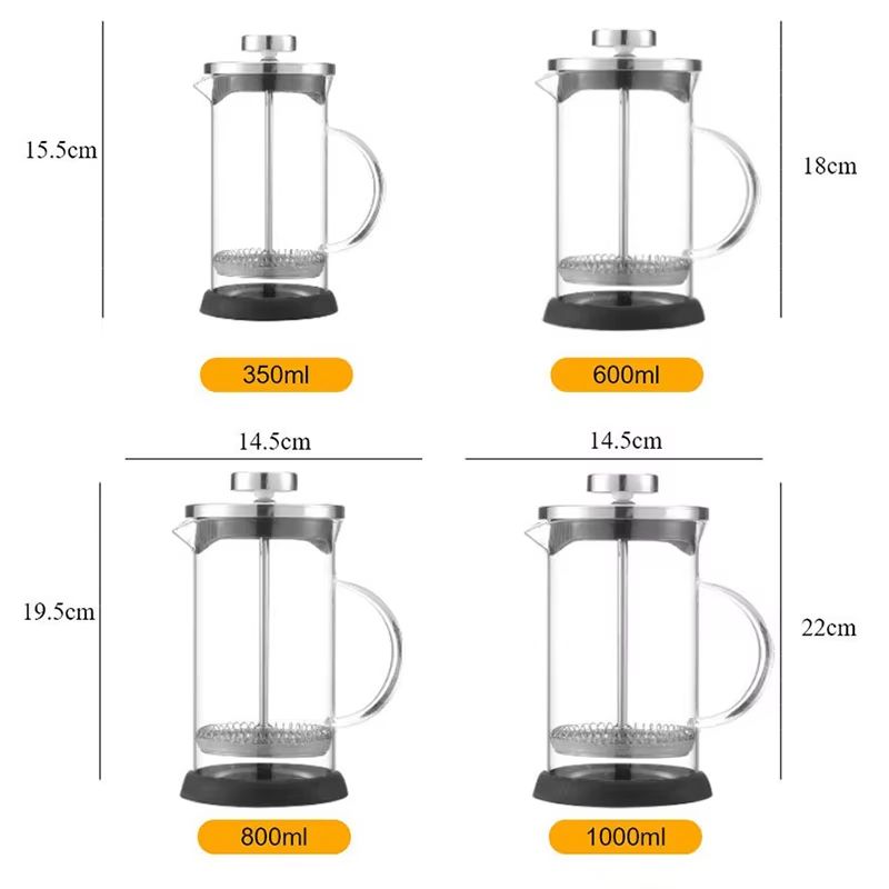 Premium Borosilicate Glass French Press Coffee Maker With Stainless Steel Filter  MultiUse For Coff 5
